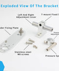 Exploded view of Aluminum Alloy Rotary Encoder Bracket For 38mm OD Encoders 6mm Shaft Mounting Frame components