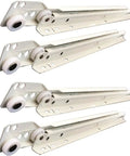 Heavy Duty Metal Drawer Slides 450mm Pack of Four White Roller Rails Cold Rolled Steel Construction Double Rollers shown from the side.