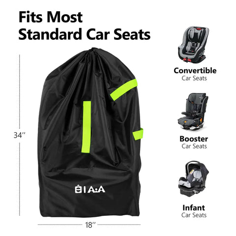 Waterproof Car Seat Travel Bag With Straps Wearable Design Padded Large-Capacity Check Bag For Air Travel Family Vacations And Infants