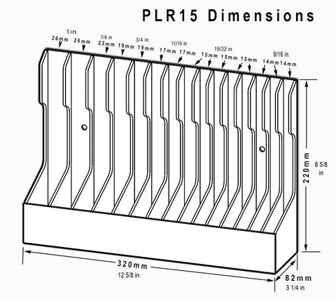 Dimensions of 15 Pliers Rack Organizer For Pegboard And Toolbox, Durable ABS Plastic Holder With Tilt Back Design