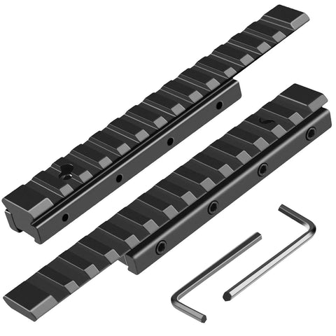 11mm Dovetail to 21mm Picatinny Rail Convert Adapter for Scope Mounts, 6.1 Inch Long Low Profile Extension, 14 Slot Rail Converter