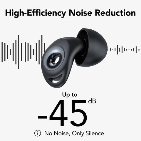 Noise Cancelling Silicone Ear Plugs for Sleep and Snoring Reduction, Soft Reusable Ear Plugs, 45 Decibels Hearing Protection