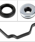 Close-up of Honda Valve Cover Gasket Kit And VTEC Solenoid Spool Valve Gasket For Civic Element Accord CR V TSX ILX RDX RSX 2.4L Engine Replacement Set Direct Fit Replacement Kit With Durable Seals For Easy Install showing gasket components.