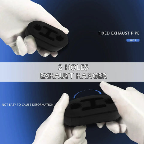 Four Piece Exhaust Hanger Rubber Kit With Universal Polyurethane Insulators For Muffler Mounts, Two Hole Bushings