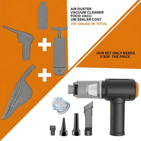 Air Duster And Mini Vacuum Cleaner For Keyboard Cleaning Cordless Canned Air Blower Portable PC Dust Eraser 110000 RPM