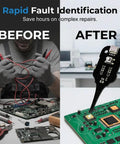 Before and after using Inductance Tester For In Circuit Coils And PCBs Portable Coil And Inductor Detector For Quick Fault Finding LED Guided Diagnostics DIY Friendly Multi Functional PCB Repair Tool For Electronics Maintenance And Motherboard Troubleshooting