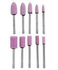 100 Pieces Polishing Stone Head Pro Grade Set For Grinder With 3mm Shank, arranged in rows showing variety and size.