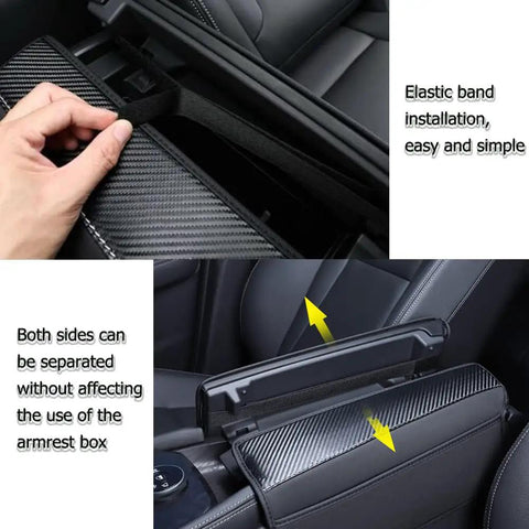 Nissan Rogue Leather Center Console Armrest Cover With Side Pockets Fits 2021 2026 installation and use details