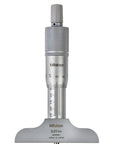 Vernier Depth Gauge With Micrometer Style Reading, 0 To 25 mm Range, 0.01 mm Graduation, silver gauge, vertical position