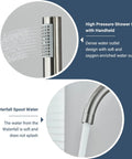 Freestanding Bathtub Faucet In Brushed Nickel, Floor Mounted Tub Filler With Handheld Shower, 360 Degree Swivel Spout