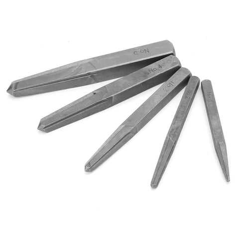 Premium 5 Pc Set Square Easy Out Bolt Extractors For Effortless Removal Of Stripped Screws And Broken Studs, carbon steel set