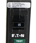BRP115GF Ground Fault Breaker 15A 120V GFCI Plug-In Type BR, 1 Pole, 10 kAIC Interrupt Rating, Black Finish, Wire Range 14 To 8 AWG, No-Fuss Easy Install for Fast Home Panels. Black 15A Type BR AFCI breaker with TEST button.