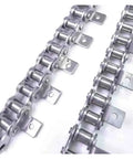 Top Grade Stainless Steel Roller Chain With Ear Plates 06B Or 08B Heavy Duty Industrial Conveyor Belt Transmission Link For Tough Jobs, showing links and ear plates.