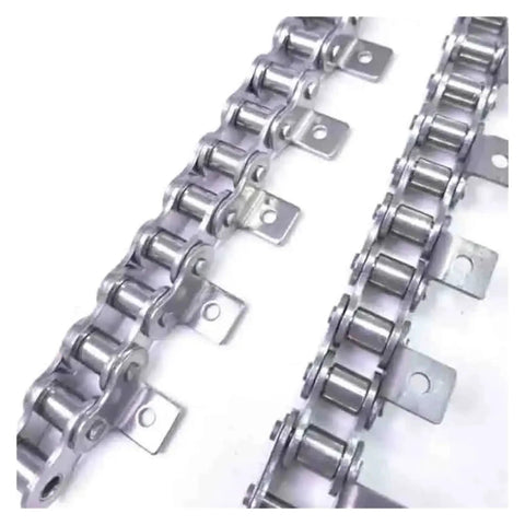 Top Grade Stainless Steel Roller Chain With Ear Plates 06B Or 08B Heavy Duty Industrial Conveyor Belt Transmission Link For Tough Jobs, showing links and ear plates.