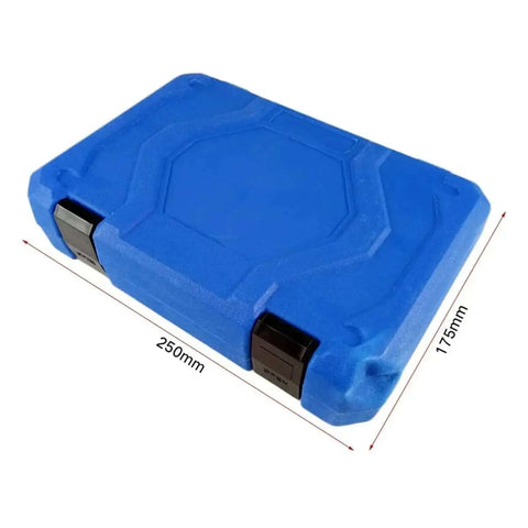 Super Heavy Duty 12 Point Socket Wrench Set Up To 32mm With Locking Storage Box For Torx Hex And Splined Bits blue case 250x175mm