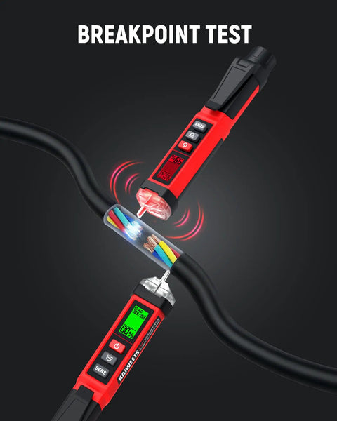 Non Contact Voltage Tester Pen With LCD Display Dual Range 12V And 70V-1000V CAT IV 1000V Safety Rating detecting wire breakpoint