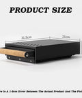 Stainless Steel Knock Box Drawer For No Sweat Daily Grind Cleanup Portable Espresso Grounds Container dimensions shown.