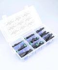 24 Piece Fuel Line Quick Connector Kit Assorted SAE Sizes 7.89mm 9.49mm 9.89mm To 8mm Includes 90 Degree And Straight Adapters And Pipe Fittings