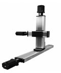 Built Tough Gantry Type Ball Screw XY Linear Motion Stage System featuring aluminum and stainless steel, side view.