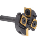 Heavy Duty Flattening Router Bit For Slab Surfacing With Four Sharp Carbide Blades, 1/4in shank, used for precise wood planing.