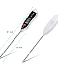 Meat Thermometer Digital Instant Read Thermometer For BBQ Grill Oil Milk Candy Bath Water Deep Fry Candle Temperature Kitchen Cookin Tool With Large Display And 10 Minute Auto Shut Off, showing 5-inch stainless steel probe and large display.