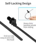 Heavy Duty Nylon Zip Ties Kit 210 Piece Push Mount Self Locking Cable Ties In 5 Sizes UV Resistant for auto home workshop