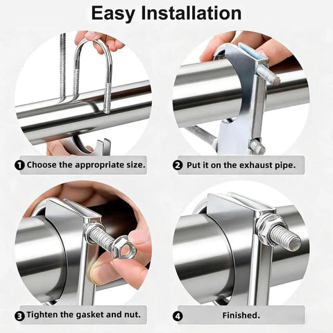 Installation steps for Heavy Duty Universal 2.5 Inch Exhaust Clamp With Hanger Rod And Four Rubber Exhaust Hangers Kit