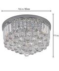 Lit Crystal Raindrop Chandelier Flush Mount Ceiling Light With G9 Base Modern K9 Crystal Beads Chrome Finish 11x16 inches
