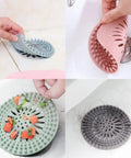 Slick Silicone Drain Strainers With Hair Catcher For Shower Bathroom Sink And Tub tough flexible plughole cover in use.