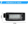 1 Pair Car LED License Plate Light Plug N Play Kit shown with dimensions 2.95 x 1.22 inches, compatible with Serena Altima Sentra