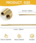 Product size diagram showing two brass leather lacing needles, 126mm x 4mm and 55mm x 3mm, part of Two Piece Brass Leather Sewing Needles For Hand Stitching And Lacing, Long Jumbo Lacing Needles Set, Fits Flat Leather Cord Up To 4mm, Manual Threading Tool For Leather Crafting And DIY Projects set.