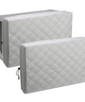 2 Pack Indoor Window AC Cover For Window Units With Double Insulation And Free Elastic Straps visible on two AC units