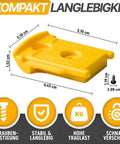 Yellow 3 Pack Cordless Tool Holder Wall Mounts For 20V And 60V Tools Snap Fit Drill Organizer shown with dimensions
