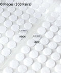 "Must Have 600 Pcs Self Adhesive Nylon Dots 0.59 Inch Diameter Hook And Loop Dots With Adhesive 300 Pairs For Classroom Office And Home"