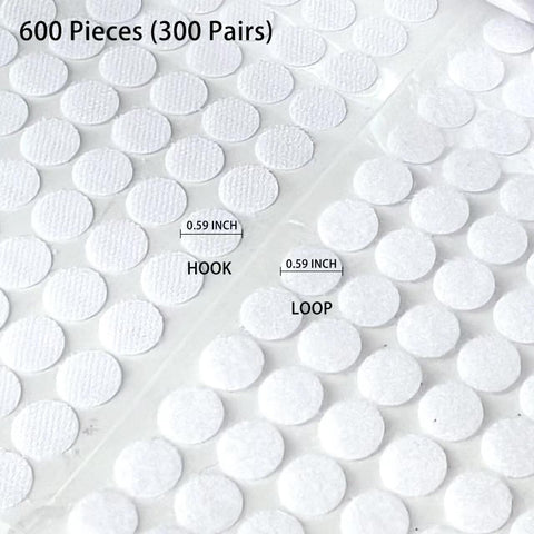 "Must Have 600 Pcs Self Adhesive Nylon Dots 0.59 Inch Diameter Hook And Loop Dots With Adhesive 300 Pairs For Classroom Office And Home"