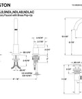 NuvoFusion Widespread Bathroom Faucet With Popup Drain In Polished Chrome, Solid Brass Build, deck mount diagram