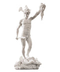 Perseus Beheading Medusa Statue White 12 Inch Greek Gods Figurine Resin Hero Battle Scene Decor Classical Art Replica Gift
