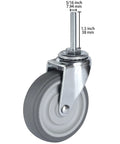 Heavy duty swivel caster wheels with threaded stem, 3 inch rubber wheel, supports 720 lbs, ideal for furniture and carts.