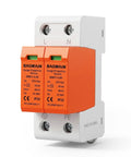 Two Pole 275V AC Surge Protector With 40kA Surge Capacity For Home And Office Single Phase DIN Rail SPD Heavy Duty Easy Install And Reliable Power Protection For Continuous Use front view with L, N, PE terminals
