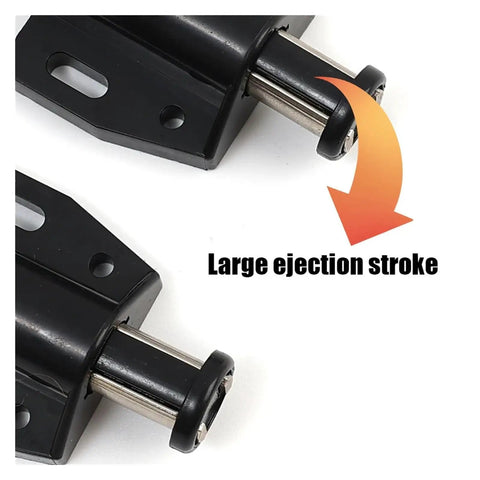 Grab These 8 Pack Single Magnet Cabinet Catches For The Perfect Door Stopper And Rebounder, showing durable black plastic ejection stroke hardware.
