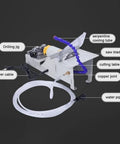 All In One Jewelry Polisher And Bench Grinder For DIY Lapidary Projects, Hobbyist Friendly Lathe Style Desktop Polisher Kit, labeled parts