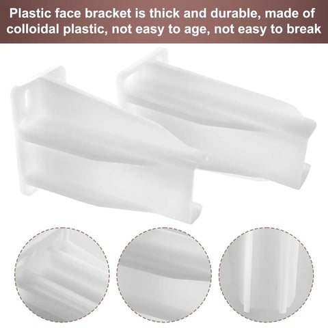 Heavy Duty White Drawer Track Back Plate Kit With Mounting Screws Replaces Side Mounted Ball Bearing Slides Kitchen Cabinet Hardware with thick plastic material.