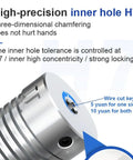 Top Tier Slick Spring Coupling For Stepping And Servo Motors Heavy Duty Aluminum Alloy Elastic Body close-up of inner hole H7 and chamfered edge
