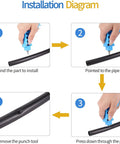 Step-by-step guide using 2 Pack Drip Irrigation Hole Punch Tool Set For 16 20 25 32 mm PE Tubing in garden irrigation systems.
