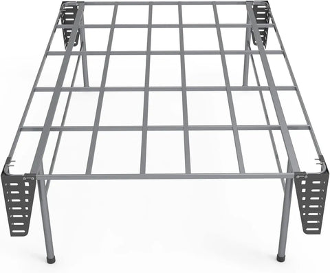 Heavy Duty Headboard Brackets For Metal Bed Frame With Adjustable Multi Slot Design And Secure Mounting Hardware To Lock Your Platform Bed In Place Set Of Two Steel bed frame top view showing sturdy design and brackets.