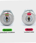 Heavy Duty Tool Box Lock Kit With Keys Zinc Alloy Universal Cabinet Lock For Tool Boxes Drawers And Cabinets Metal Insert Linkage Security Lock Set For Home Improvement Cabinet Hardware showing green unlocked and red locked indicators