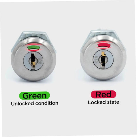 Heavy Duty Tool Box Lock Kit With Keys Zinc Alloy Universal Cabinet Lock For Tool Boxes Drawers And Cabinets Metal Insert Linkage Security Lock Set For Home Improvement Cabinet Hardware showing green unlocked and red locked indicators