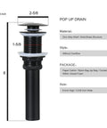 Pop-up drain detail for Dope White Ceramic Above Counter Vessel Sink Combo With Black Faucet And Pop Up Drain 19 By 15 Inches