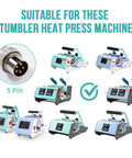 3 Oz Straight Tumbler Heat Press Attachment for Sublimation Stainless Steel Mini Skinny Tumblers 5 Pin Connector
