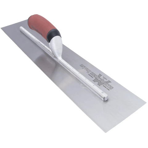 High Carbon Steel Finishing Trowel 4 By 20 Inch Pro Grade Workhorse For Concrete Masonry Drywall With DuraSoft Handle And Lightweight Xtralite Mounting Made In The USA